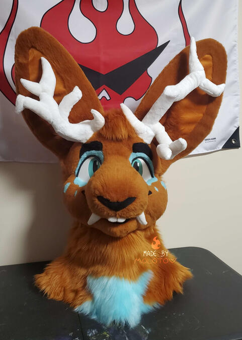 SIENNA2 A front view of Sienna's fursuit head.